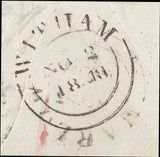 128673 1848 MAIL WITHAM, ESSEX TO GREAT MARLOW, BUCKS WITH 'MISSENT/TO MARLBORO' HAND STAMP (WL458).