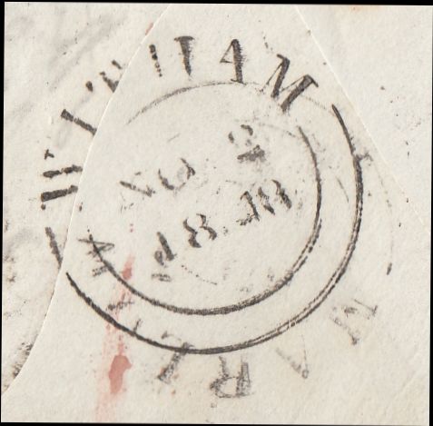 128673 1848 MAIL WITHAM, ESSEX TO GREAT MARLOW, BUCKS WITH 'MISSENT/TO MARLBORO' HAND STAMP (WL458).