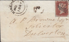 128690 MINEHEAD (SOMERSET) EARLIEST KNOWN USAGE '779' BARRED NUMERAL ON ENVELOPE MINEHEAD TO SOUTH MOLTON.