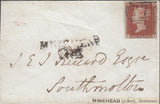 128690 MINEHEAD (SOMERSET) EARLIEST KNOWN USAGE '779' BARRED NUMERAL ON ENVELOPE MINEHEAD TO SOUTH MOLTON.