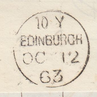 128694 1863 SMALL PIECE WITH DIE 2 1D PL.27 (SG40)(KK) WITH GOTHIC K'S.