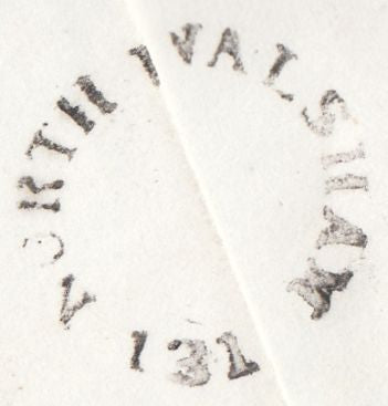128709 1840 MAIL NORTH WALSHAM TO WYMONDHAM WITH 'NORTH WALSHAM/131' MILEAGE MARK (NK279).