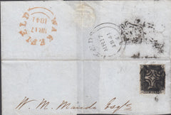 128721 1841 1D GREY-BLACK PL.2 (SG3)(RF) ON DATED PIECE.