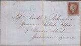 128789 1851 MAIL USED IN LONDON WITH 'T.P/ORFORD PLACE' RECEIVER'S HAND STAMP IN BLUE.