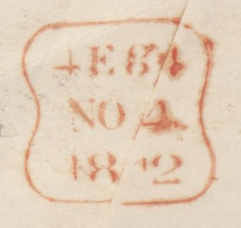 128790 1842 MAIL USED IN LONDON WITH 'T.P/OXFORD ST. W.O' RECEIVER'S HAND STAMP (L505).