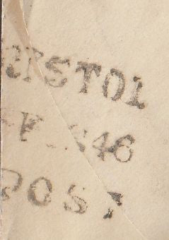 128799 1846 MAIL BRISTOL TO LONDON WITH 'REDLAND/PENNY POST' HAND STAMP (BS159).