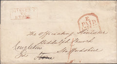 128822 1840 MAIL LONDON TO 'BIDDULPH CHURCH, STAFFORDSHIRE' WITH 'MISSENT/TO/STONE' HAND STAMP (ST690).