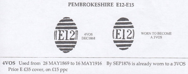 128889 1916 MAIL DWRBACH, PEMBS TO BURLEY IN WHARFEDALE, YORKS WITH 'E12' NUMERAL OF DWRBACH AND 'DWRBACH' DATE STAMP.