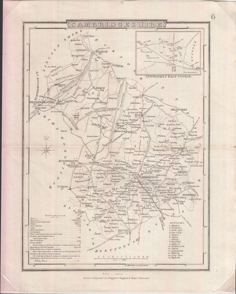 128891 1840 DUGDALES MAP OF CAMBRIDGESHIRE.