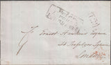 128909 1838 MAIL WHITTLESEA, CAMBS TO LONDON WITH 'PETER-/-BOROUGH/PENNY POST' HAND STAMP (NN197).