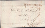 128911 1812 MAIL GREATFORD, LINCS TO NORWICH WITH 'PETERBOROUGH/PENNY POST' HAND STAMP (NN195).