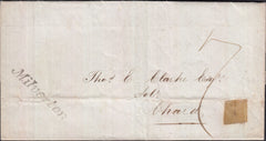 128935 1836 MAIL MILVERTON, SOMS TO CHARD WITH 'MILVERTON' HAND STAMP (SO609).