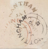 129006 1845 PART WRAPPER SPALDING TO NOTTINGHAM WITH 'DONNINGTON LINCOLN/PENNY POST' HAND STAMP (LI255).