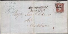 129007 1844 MAIL HORBLING, LINCS TO OAKHAM WITH 'DONNINGTON LINCOLN/PENNY POST' HAND STAMP (LI255).
