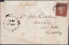 129026 1845 MAIL IRONBRIDGE TO DAWLEY, SHROPSHIRE WITH 'DAWLEY GREEN/PENNY POST' HAND STAMP (SH120).