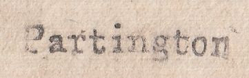 129050 1779 'PARTINGTON' LONDON GENERAL POST RECEIVER'S HAND STAMP OF RICHARD PARTINGTON OF HOLBORN ON LETTER LONDON TO BRIDGWATER, SOMERSET.