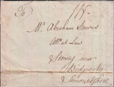 129054 1775 'PARTINGTON' LONDON GENERAL POST RECEIVER'S HAND STAMP OF RICHARD PARTINGTON OF HOLBORN ON LETTER LONDON TO BRIDGEWATER, SOMERSET.