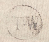 129058 1770 'T.W' LONDON GENERAL POST RECEIVER'S HAND STAMP OF THOMAS WHEELER OF THE STRAND ON LETTER LONDON TO WAKEFIELD.