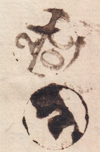129061 CIRCA 1738-1758 'TT' LONDON GENERAL POST RECEIVER'S HAND STAMP OF THOMAS TRYE OF GRAY'S INN ON LETTER LONDON TO YORK.