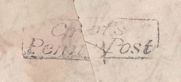 129163 1832 CROSS WRITTEN LETTER CROSS, SOMERSET TO LONDON WITH 'CROFS/PENNY POST' HAND STAMP (SO435).