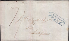 129165 1829 MAIL KENILWORTH, WARKS TO LICHFIELD WITH 'COVENTRY/PY POST' HAND STAMP (WA128).
