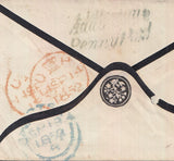 129173 1852 MOURNING ENVELOPE CHERTSEY TO LONDON WITH 'ADDLESTONE/PENNY POST' HAND STAMP (SY4).