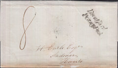 129185 1839 LONDON CROSS POST MAIL BRENTFORD TO ANDOVER VIA KINGSTON WITH 'BRENTFORD/PENNY POST' HAND STAMP (L722).
