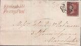 129336 1843 WRAPPER ECCLESHILL, WEST YORKS TO MANCHESTER WITH 'ECCLESHILL/PENNY POST' HAND STAMP IN RED (YK929).