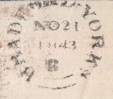 129336 1843 WRAPPER ECCLESHILL, WEST YORKS TO MANCHESTER WITH 'ECCLESHILL/PENNY POST' HAND STAMP IN RED (YK929).