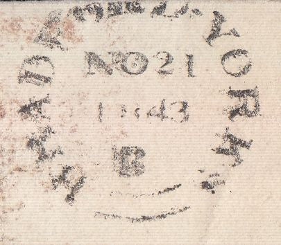 129336 1843 WRAPPER ECCLESHILL, WEST YORKS TO MANCHESTER WITH 'ECCLESHILL/PENNY POST' HAND STAMP IN RED (YK929).