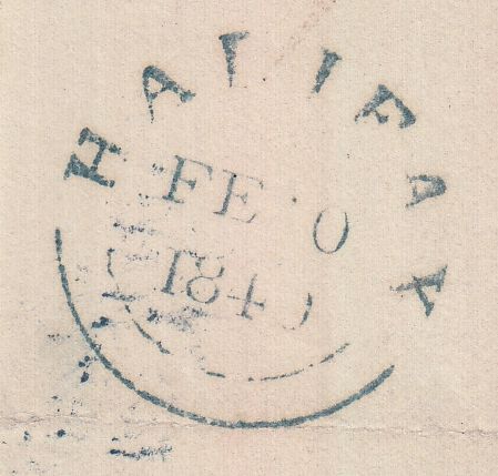 129337 1840 MAIL ELLAND, WEST YORKS TO EDINBURGH WITH 'ELLAND/PENNY POST' HAND STAMP IN BLUE (YK934).