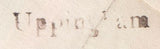 129359 1829 MAIL UPPINGHAM, RUTLAND TO NOTTINGHAM WITH 'UPPINGHAM' TYPE B TEMPORARY HAND STAMP (RU34).