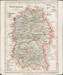 129383 CIRCA 1840 MAP OF 'WILTSHIRE' BY DUGDALES.