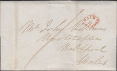 129390 1840 MAIL DATED 14TH MAY BRADFORD, YORKS TO WELSHPOOL WITH 'PAID/AT/BRADFORD' HAND STAMP (YK510).