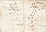 129411 1839 MAIL CHILHAM, KENT TO WESTPORT, IRELAND WITH 'CHILHAM/PENNY POST' HAND STAMP (KT255) AND 'CANTERBURY/PENNY POST' HAND STAMP (KT204).