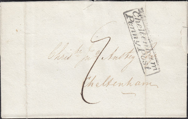 129414 1830 MAIL LONDON TO CHELTENHAM WITH 'CHELTENHAM/PENNY POST' HAND STAMP (GL172).