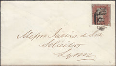 129418 1851 MAIL USED LOCALLY IN KING'S LYNN, NORFOLK WITH 'CASTLE RISING/PENNY POST' HAND STAMP (NK58).