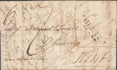 129441 1799 MAIL CHELTENHAM TO CHARING IN KENT WITH 'CHELTEN/HAM' HAND STAMP (GL137).