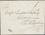 129471 1781 'RJ' LONDON GENERAL POST RECEIVER'S HAND STAMP OF ROBERT JONES ON MAIL LONDON TO WISBECH.