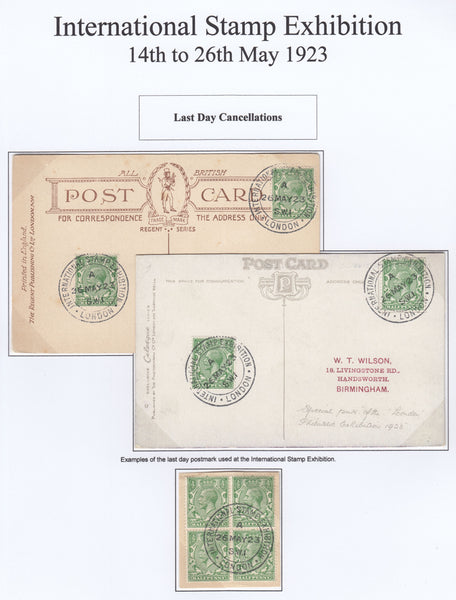 129475 COLLECTION LONDON INTERNATIONAL STAMP EXHIBITION HELD IN MAY 1923.