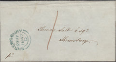 129506 1847 MAIL CHURCHSTOKE, MONTGOMERYSHIRE TO SHREWSBURY WITH 'CHURCHSTOKE' UDC (W784).
