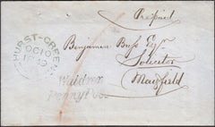 129572 1849 ENVELOPE WALDRON, SUSSEX TO MAYFIELD WITH 'WALDRON/PENNY POST' HAND STAMP (SX1253).