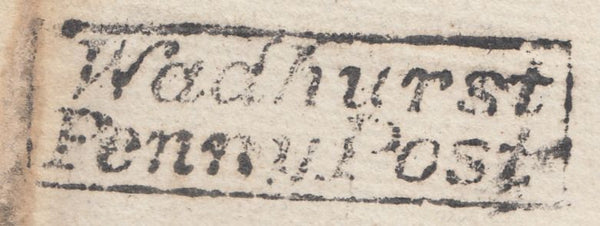129575 1834 MAIL BAYHAM ABBEY, SUSSEX TO MAYFIELD WITH 'WADHURST/PENNY POST' HAND STAMP (SX1243).