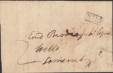 129635 1827 MAIL USED LOCALLY IN WELLS, SOMERSET WITH 'WELLS.S./P.y P.' HAND STAMP (SO939).