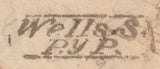 129635 1827 MAIL USED LOCALLY IN WELLS, SOMERSET WITH 'WELLS.S./P.y P.' HAND STAMP (SO939).