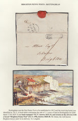 129642 1829 MAIL USED LOCALLY IN BRIGHTON WITH 'BRIGHTON/PENNY POST' HAND STAMP (SX198).