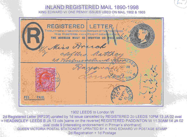 129651 COLLECTION OF UK INTERNAL REGISTERED MAIL 1888-1912 (43 ITEMS).
