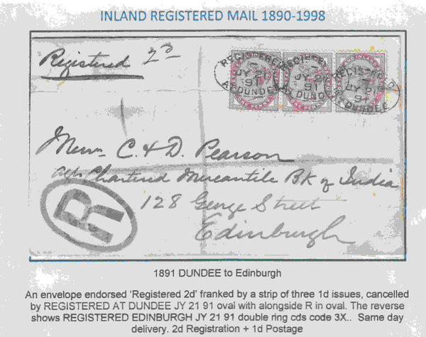 129651 COLLECTION OF UK INTERNAL REGISTERED MAIL 1888-1912 (43 ITEMS).