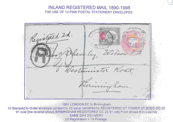 129651 COLLECTION OF UK INTERNAL REGISTERED MAIL 1888-1912 (43 ITEMS).