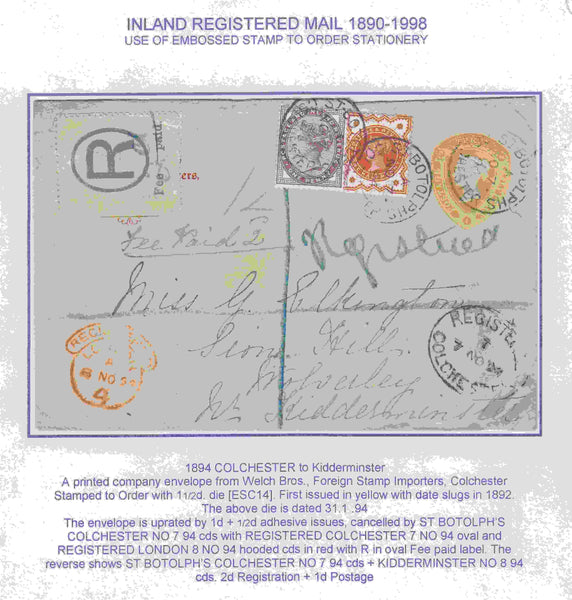 129651 COLLECTION OF UK INTERNAL REGISTERED MAIL 1888-1912 (43 ITEMS).